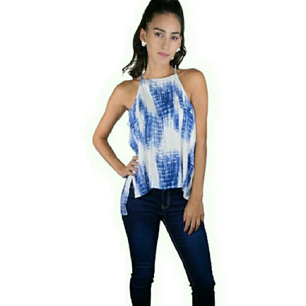 Abstract Print Open Back Top